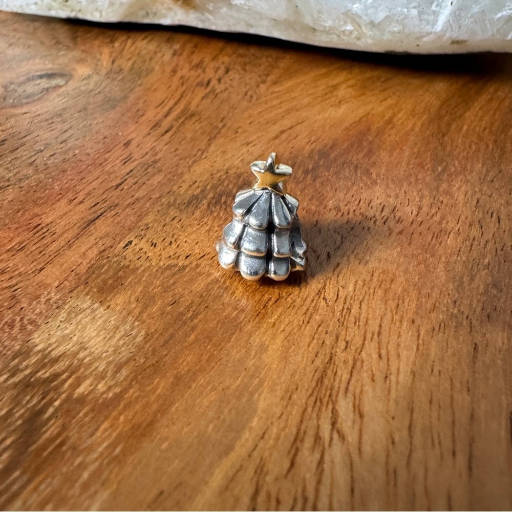 Pandora Authentic Silver and Gold Christmas Tree Two-Tone Charm